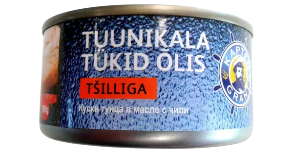Kapten Grant tuunikala tükid õlis tšilliga 185 g