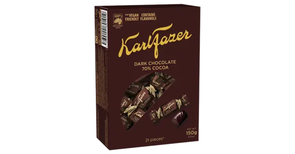 KARL FAZER Dark 70% kommikarp 150g