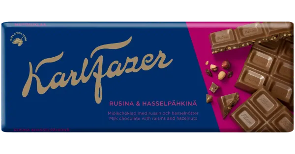 KARL FAZER piimašokolaad rosina-pähkli 180g