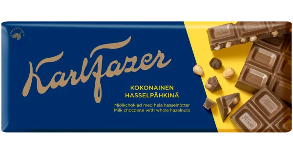 Karl Fazer piimašokolaad tervete metsapähklitega 200 g