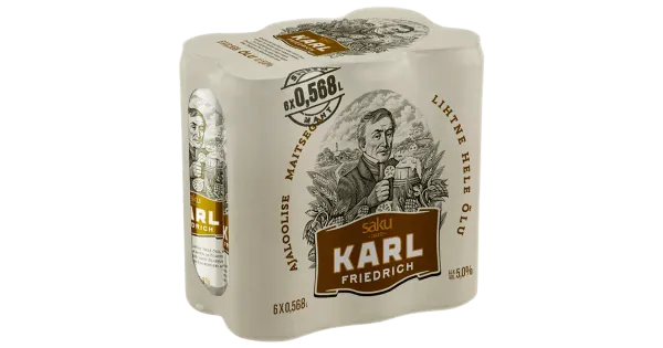 SAKU Karl Friedrich, õlu 5% 6x0,568 L, R14/97665/37, purk
