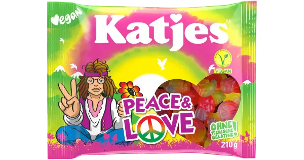 Katjes puuviljakummikommid Peace & Love 210g