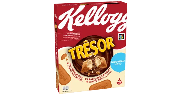Kellogg's Tresor karamelli ja valge šok teraviljapadjakesed 375g