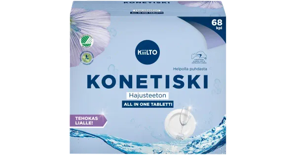 Kiilto nõudepesumasina tabletid 68tk (lõhnavaba)