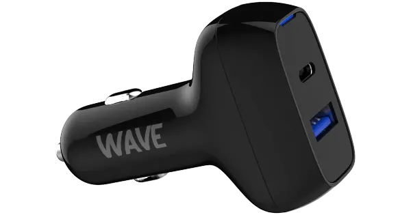Kiirlaadija autosse 1xUSB Type-C+1xUSB-A