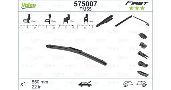 Kojamees raamita Valeo First 575007 550 mm