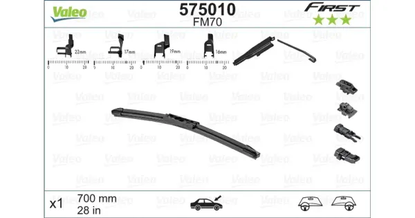 Klaasipuhastaja Valeo 575010 700 mm