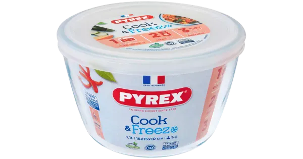 Klaasvorm 1,1 l Cook/Freeze plastkaanega