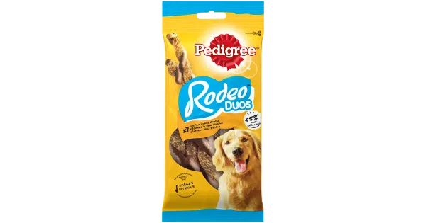 Koerte närimispulgad PEDIGREE Rodeo Duos, kana ja peekon 10tk