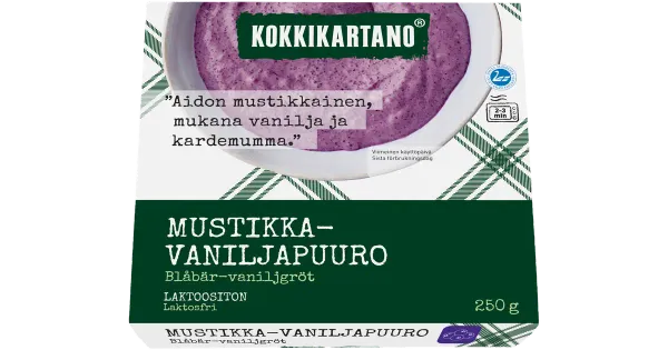 Kokkikartano vanillimaitseline mustikapuder, 250 g