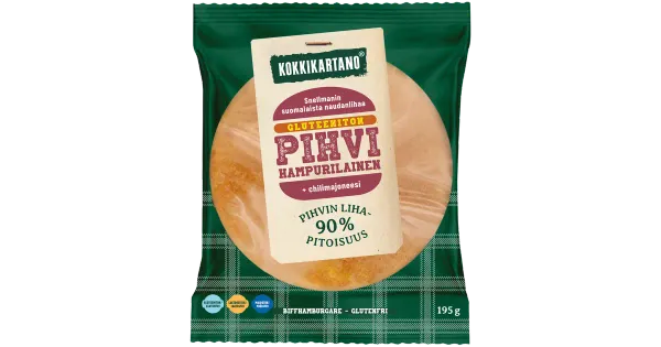 Kokkikartano veiselihaburger, gluteenivaba, 195 g