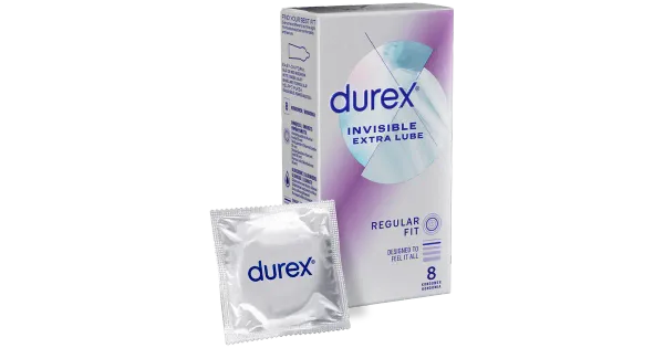 Kondoomid Durex Invisible extra lube 8tk