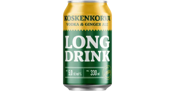 Koskenkorva Long Drink Ginger Ale muu alkohoolne jook 5%vol 330 ml