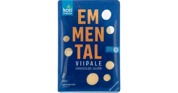 Kotimaista Emmentali viilutatud juust, 120 g