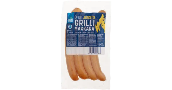 Kotimaista grillvorst juustuga 4tk/250g