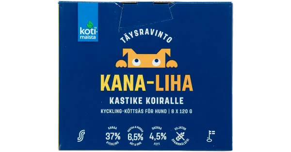 Kotimaista kana-lihakaste koertele 8x120g