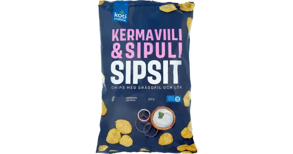 Kotimaista kartulikrõpsud hapukoore ja sibula maitsega 200 g