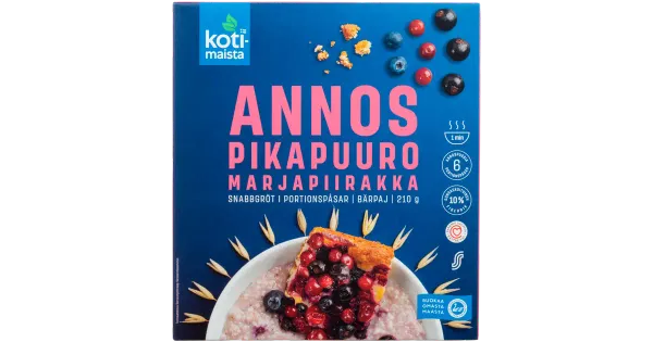 Kotimaista kiirkaerahelbepuder berry pie 6x35g
