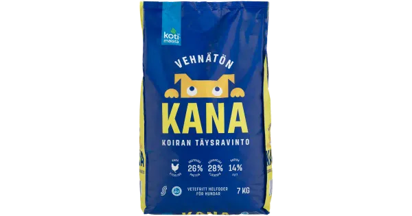 Kotimaista kuivtoit koertele kanaga 7kg