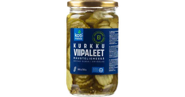 Kotimaista kurgiviilud vürtsipuljongis ilma lisatud suhkruta 680/350 g