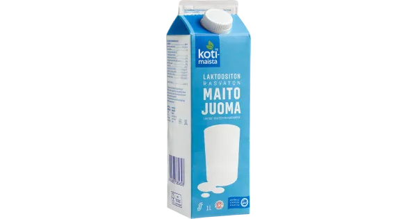Kotimaista laktoosi- ja rasvavaba piimajook, 1 L