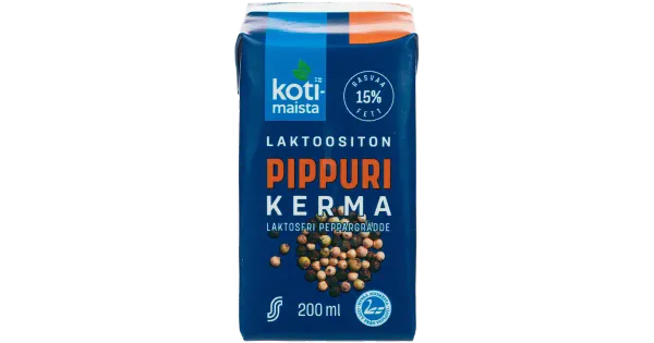 Kotimaista laktoosivaba toidukoor pipraga UHT 15%, 200ml