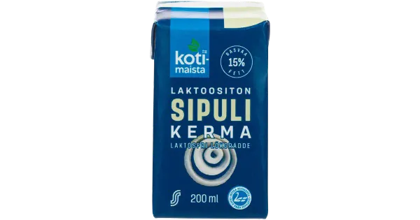 Kotimaista laktoosivaba toidukoor sibulaga 15%, 200ml
