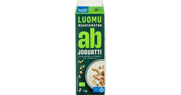 Kotimaista maitsestamata mahe AB-jogurt, 1 kg