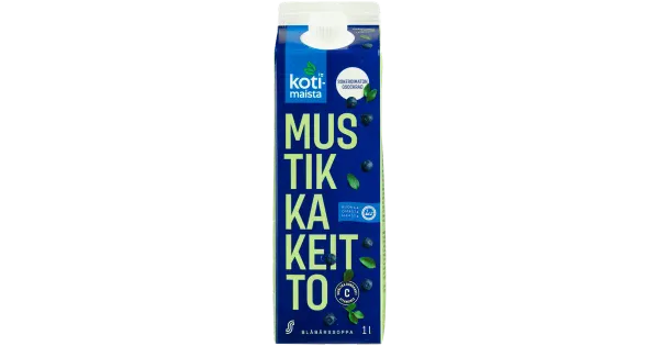 Kotimaista mustikakissell magustamata, 1l