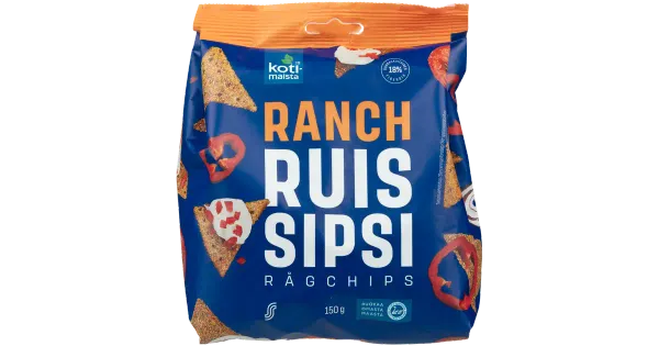 Kotimaista rukkikrõpsud ranch-maitselised 150g
