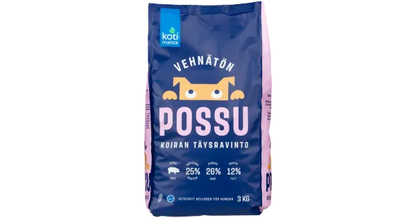 Kotimaista täissööt koerale sealihaga 3kg