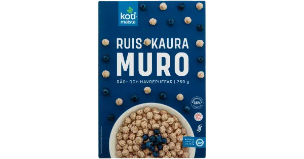 Kotimaista täistera rukki- ja kaerapallid 250 g