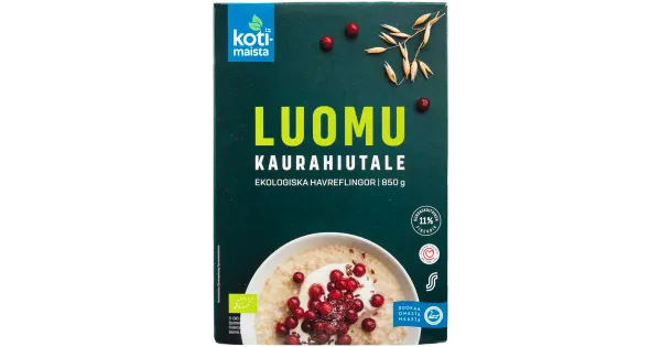 Kotimaista täisterakaerahelbed 850g mahe
