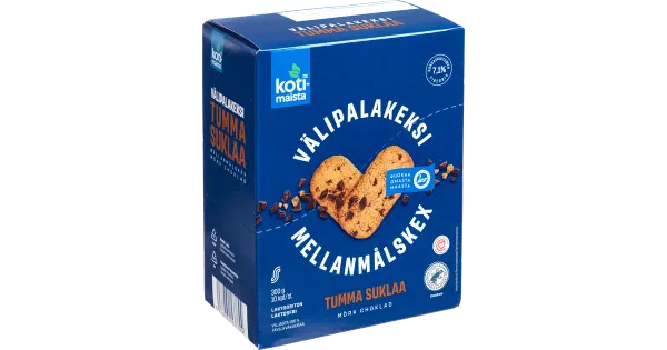 Kotimaista vahepalaküpsised tumeda šokolaadiga 300 g