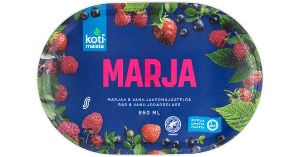 Kotimaista Vaniljejäätis marjakastme ja šokolaadi tükkidega 850 ml