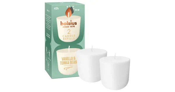 Küünla täide Bolsius Vanilla&Tonka Bean 2tk