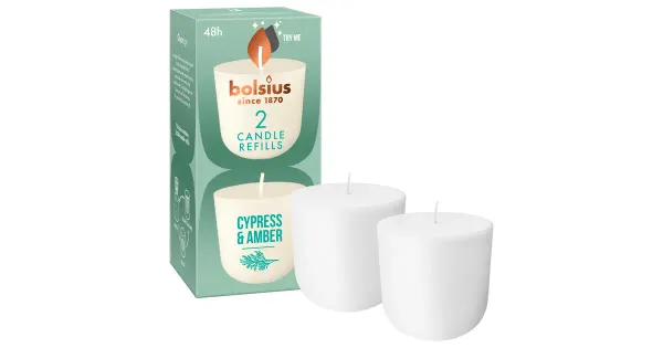 Küünla täide CleanLight Bolsius Cypress&Amber 2tk