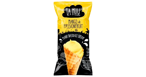 La Muu Mango-Passioni jäätis vahvlikoonuses 80 g/130 ml vegan