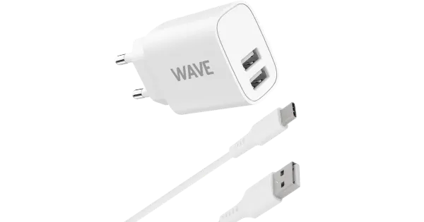 Laadija 2xusb+usb type-c kaabel 15w) 1 m, valge