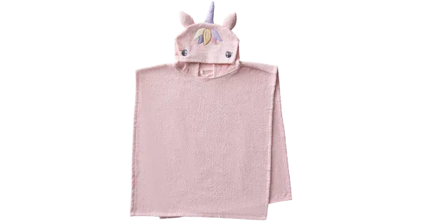 Laste vanniponcho Unicorn 60x70 roosa