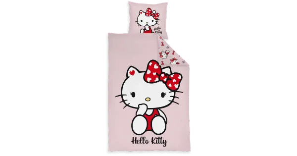 Laste voodipesukomplekt hello kitty 150x210+50x60 roosa