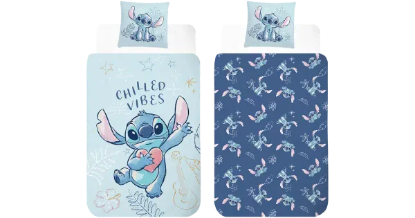 Laste voodipesukomplekt stitch 150x210+50x60 sinine