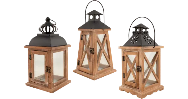 Latern milja puidust 30 cm