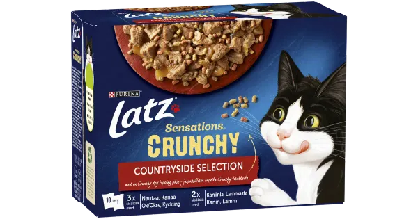 Latz Crunchy kassitoiduvalik 10x85g+40 g