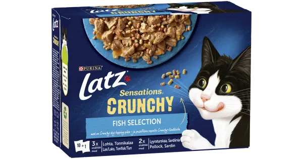 Latz Crunchy kassitoiduvalik kalaga 10x85g+40g