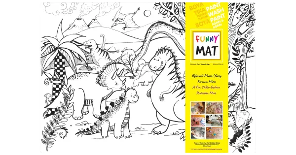 Lauamatt korduv-värvitav dinosaurused 48 x 33,5 cm