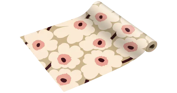 Laudlina Marimekko Unikko beež roosa 0,4x4,8m
