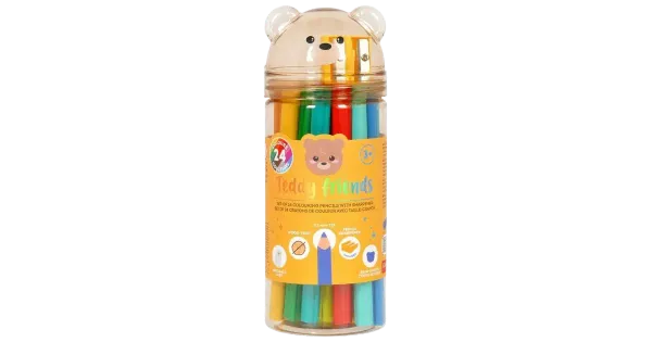 Legami värvipliiats 24 tk teddy bear teritajaga