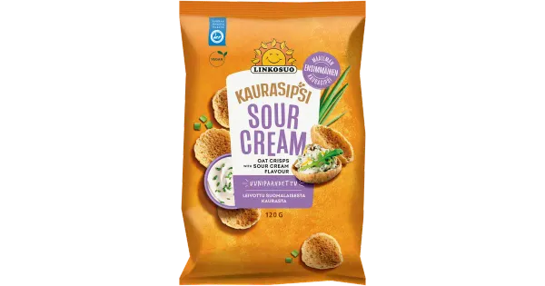 Linkosuo hapukooremaitselised kaerakrõpsud 120 g