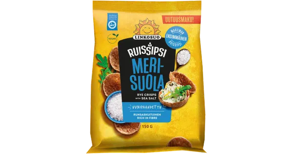 LINKOSUO Rukkikrõpsud meresoolaga 150g (vegan)